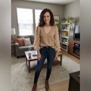 Almost Famous Beige Knit Top